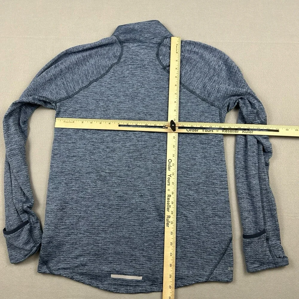 Nike Sweater Men Medium Blue Heather Running 1/4 Zip Pullover Reflective M